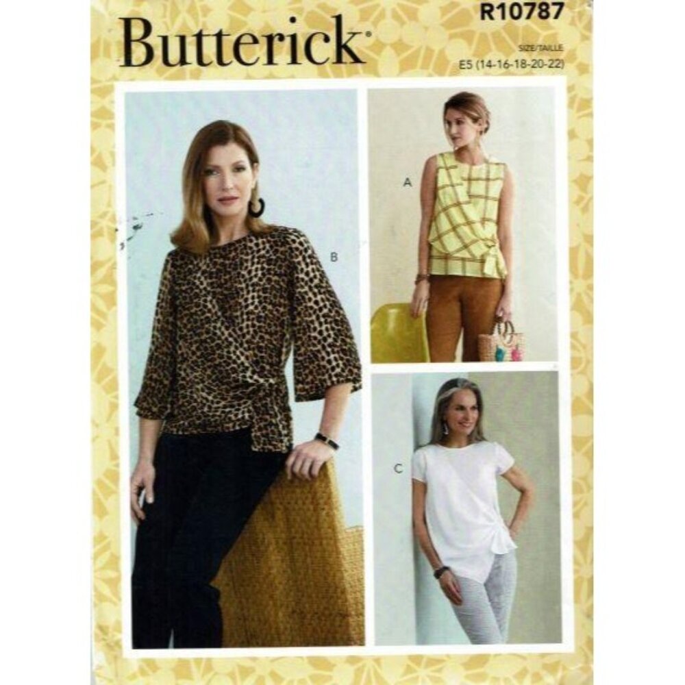 Butterick Sewing Pattern 10787/6765 Misses Top‎ Size 14-22